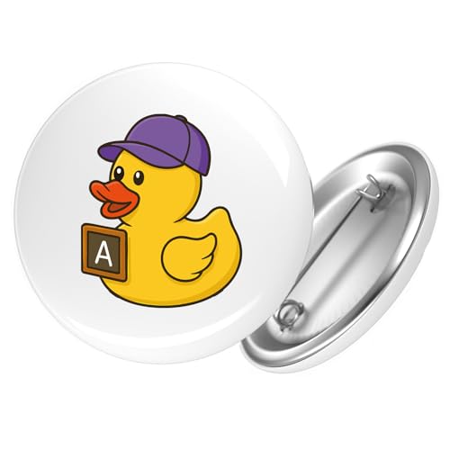 Huuraa Ansteckbutton Quietscheente Erziehung Comic Gummiente Geschenk Größe 59mm Quietscheente Erziehung Accessoire von Huuraa