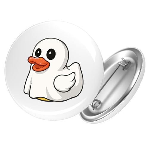 Huuraa Ansteckbutton Quietscheente Geist Gummiente Halloween Geschenk Größe 59mm Quietscheente Geist Accessoire von Huuraa