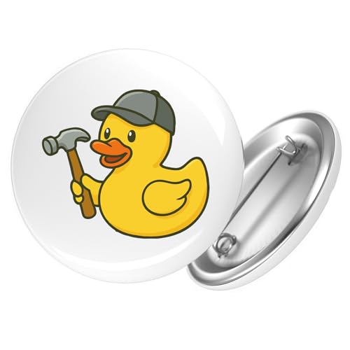 Huuraa Ansteckbutton Quietscheente Handwerk Comic Gummiente Geschenk Größe 59mm Quietscheente Handwerk Accessoire von Huuraa