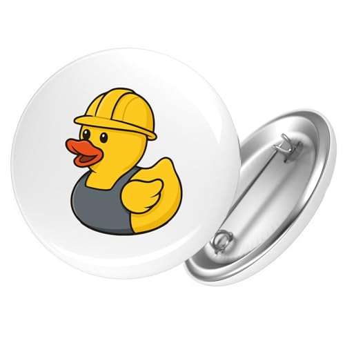 Huuraa Ansteckbutton Quietscheente Industrie Comic Gummiente Geschenk Größe 59mm Quietscheente Industrie Accessoire von Huuraa