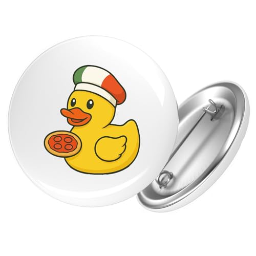 Huuraa Ansteckbutton Quietscheente Italien Gummiente Italiener Geschenk Größe 59mm Quietscheente Italien Accessoire von Huuraa