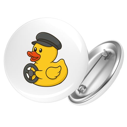 Huuraa Ansteckbutton Quietscheente Kraftfahrt Comic Gummiente Geschenk Größe 59mm Quietscheente Kraftfahrt Accessoire von Huuraa