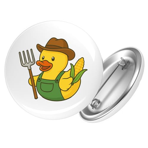 Huuraa Ansteckbutton Quietscheente Landwirtschaft Comic Gummiente Geschenk Größe 59mm Quietscheente Landwirtschaft Accessoire von Huuraa
