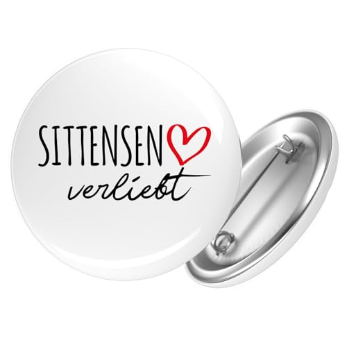 Huuraa Ansteckbutton Sittensen verliebt Geschenk Größe 59mm Sittensen Accessoire von Huuraa