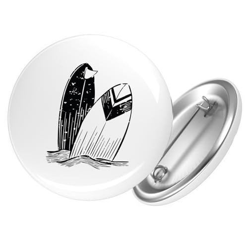 Huuraa Ansteckbutton Surfboard Board Geschenk Größe 59mm Surfboard Accessoire von Huuraa