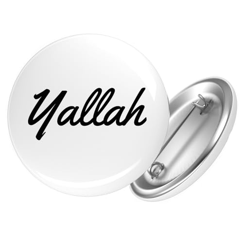 Huuraa Ansteckbutton Yallah arabisch Schriftzug Geschenk Größe 59mm Anstecker Yallah Accessoire Huuraa Ansteckbutton Yallah arabisch Schriftzug Geschenk Größe 59mm Anstecker Yallah Accessoire von Huuraa