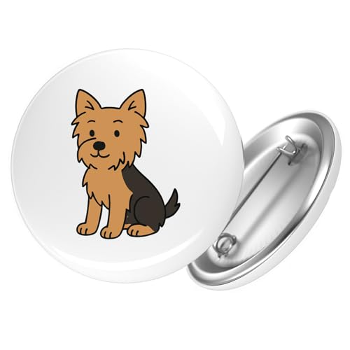 Huuraa Ansteckbutton Yorkshire Terrier Yorkie Comic Geschenk Größe 59mm Yorkshire Terrier Accessoire von Huuraa
