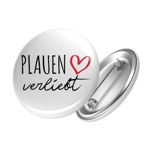 Huuraa Anstecker Plauen verliebt Geschenk Ansteck Pin Größe 59mm Plauen Accessoire von Huuraa