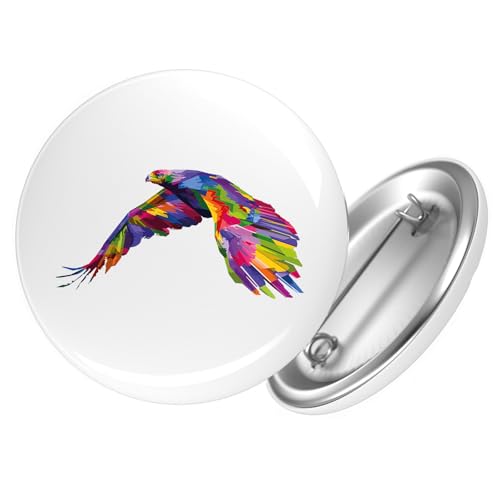 Huuraa Button Adler Colorful Geschenk Größe 25mm Adler Geschenkidee von Huuraa