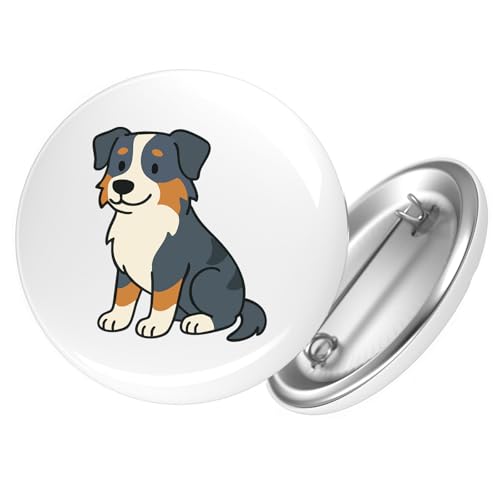 Huuraa Button Australian Shepherd Aussie Comic Geschenk Größe 25mm Australian Shepherd Geschenkidee von Huuraa