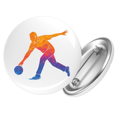 Huuraa Button Bowling bunte Silhouette Geschenk Größe 25mm Bowling Geschenkidee Huuraa Button Bowling bunte Silhouette Geschenk Größe 25mm Bowling Geschenkidee von Huuraa
