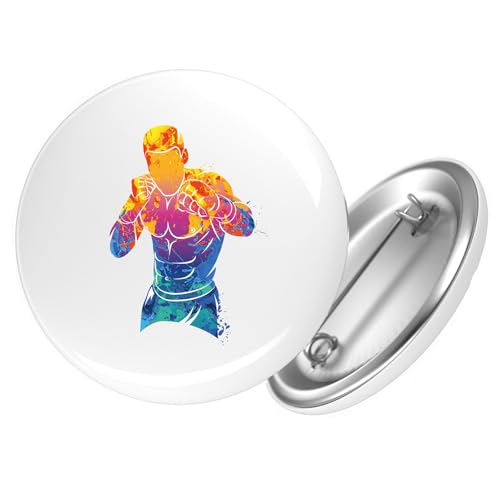 Huuraa Button Boxer Spieler bunte Silhouette Geschenk Größe 25mm Boxer Geschenkidee Huuraa Button Boxer Spieler bunte Silhouette Geschenk Größe 25mm Boxer Geschenkidee von Huuraa