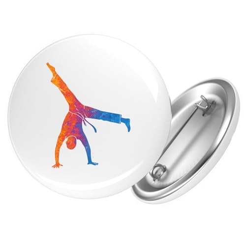 Huuraa Button Capoeira bunte Silhouette Geschenk Größe 25mm Capoeira Geschenkidee von Huuraa