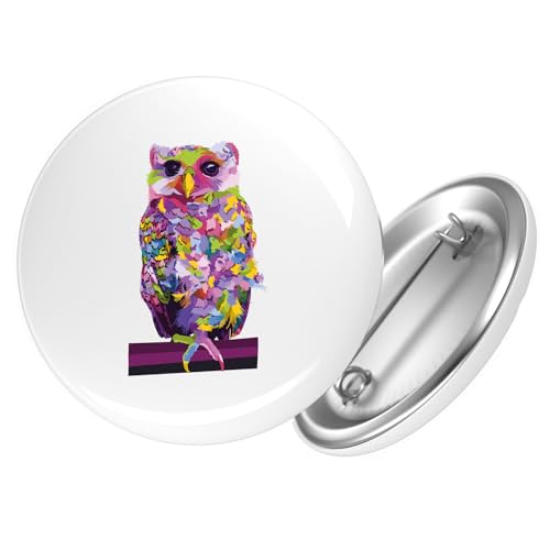 Huuraa Button Eule Colorful Geschenk Größe 25mm Eule Geschenkidee von Huuraa