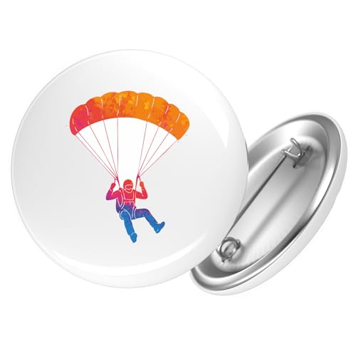 Huuraa Button Fallschirmspringen bunte Silhouette Geschenk Größe 25mm Fallschirmspringen Geschenkidee von Huuraa