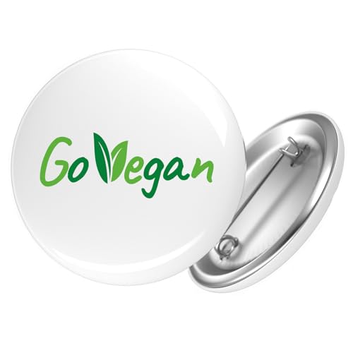 Huuraa Ansteckbutton Go Vegan Blätter Geschenk Größe 59mm Go Vegan Accessoire von Huuraa