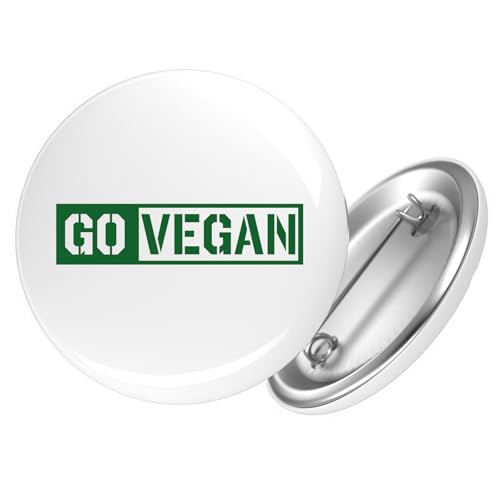 Huuraa Button Go Vegan Modern Geschenk Größe 25mm Go Vegan Geschenkidee von Huuraa