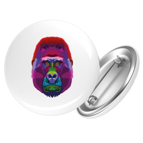 Huuraa Button Gorilla Colorful Geschenk Größe 25mm Gorilla Geschenkidee von Huuraa