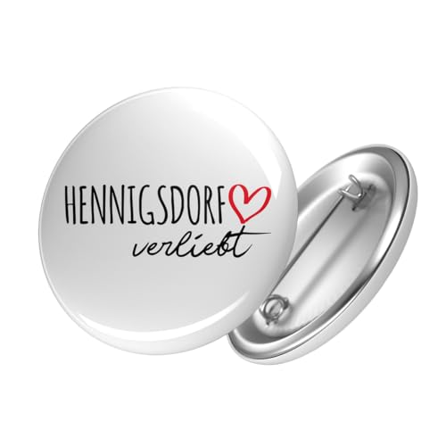 Huuraa Button Hennigsdorf verliebt Geschenk Ansteckbutton Größe 25mm Hennigsdorf Geschenkidee von Huuraa