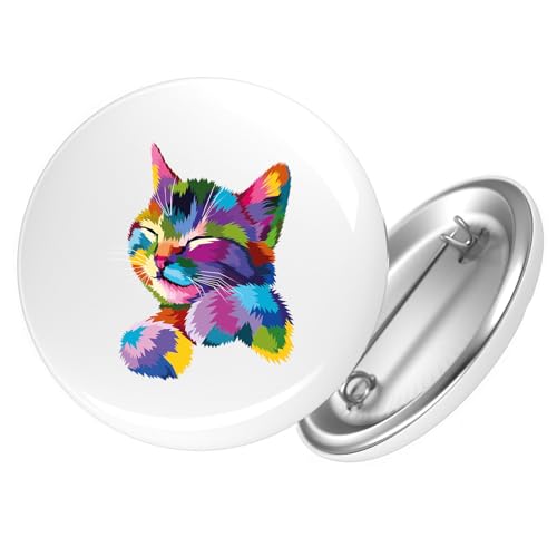 Huuraa Button Katze Colorful Geschenk Größe 25mm Katze Geschenkidee Huuraa Button Katze Colorful Geschenk Größe 25mm Katze Geschenkidee von Huuraa