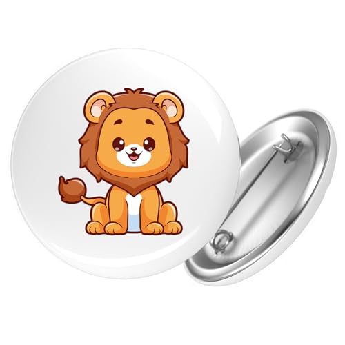 Huuraa Button Löwe Comic Geschenk Größe 25mm Löwe Geschenkidee von Huuraa