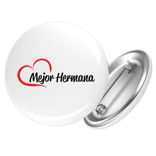 Huuraa Button Mejor Hermana Corazón Geschenk Größe 25mm Mejor Hermana Geschenkidee von Huuraa