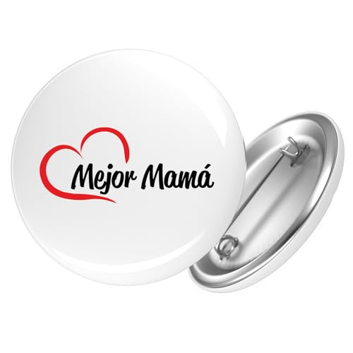 Huuraa Button Mejor Mamá Corazón Geschenk Größe 25mm Mejor Mamá Geschenkidee von Huuraa
