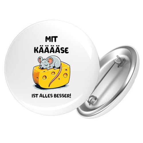 Huuraa Button Mit Käse ist alles besser Maus Geschenk Größe 25mm Mit Käse ist alles besser Geschenkidee Huuraa Button Mit Käse ist alles besser Maus Geschenk Größe 25mm Mit Käse ist alles besser Geschenkidee von Huuraa
