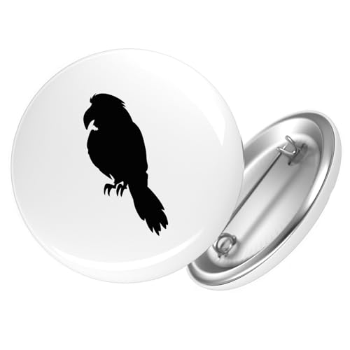 Huuraa Button Papagei Silhouette Geschenk Größe 25mm Anstecker Papagei Geschenkidee von Huuraa