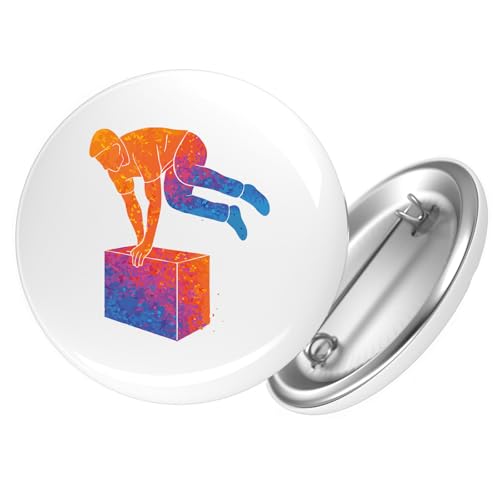 Huuraa Button Parkour Freerunning bunte Silhouette Geschenk Größe 25mm Parkour Geschenkidee von Huuraa