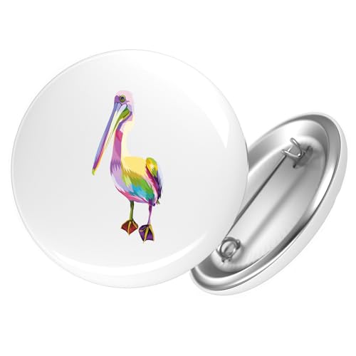 Huuraa Button Pelikan Colorful Geschenk Größe 25mm Pelikan Geschenkidee von Huuraa