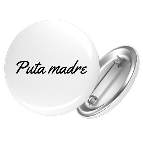 Huuraa Button Puta madre spanisch Schriftzug Geschenk Größe 25mm Anstecker Puta madre Geschenkidee Huuraa Button Puta madre spanisch Schriftzug Geschenk Größe 25mm Anstecker Puta madre Geschenkidee von Huuraa