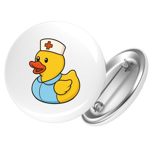 Huuraa Button Quietscheente Altenpflege Comic Gummiente Geschenk Größe 25mm Quietscheente Altenpflege Geschenkidee von Huuraa