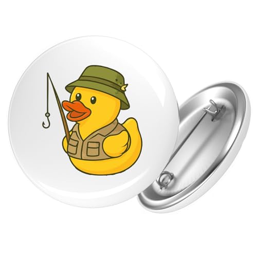 Huuraa Button Quietscheente Angler Comic Gummiente Geschenk Größe 25mm Quietscheente Angler Geschenkidee von Huuraa