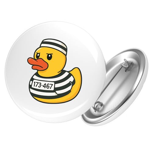 Huuraa Button Quietscheente Gefängnis Gummiente Knast Geschenk Größe 25mm Quietscheente Gefängnis Geschenkidee von Huuraa