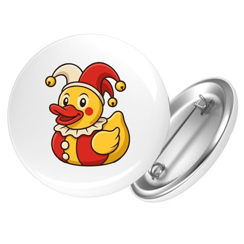 Huuraa Button Quietscheente Joker Gummiente Hofnarr Geschenk Größe 25mm Quietscheente Joker Geschenkidee von Huuraa