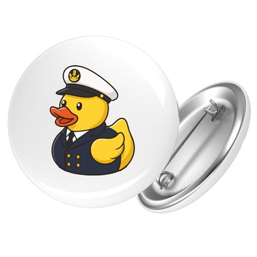 Huuraa Button Quietscheente Kapitän Gummiente Seefahrer Geschenk Größe 25mm Quietscheente Kapitän Geschenkidee von Huuraa