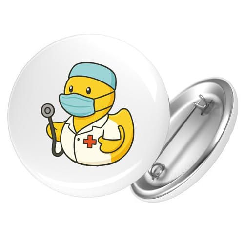 Huuraa Button Quietscheente Medizin Comic Gummiente Geschenk Größe 25mm Quietscheente Medizin Geschenkidee von Huuraa