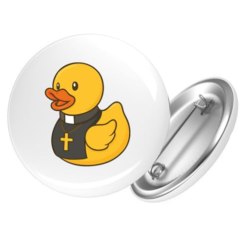 Huuraa Button Quietscheente Pfarrer Comic Gummiente Geschenk Größe 25mm Quietscheente Pfarrer Geschenkidee von Huuraa