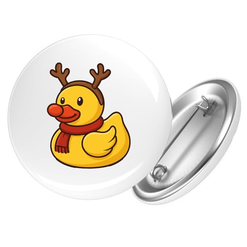 Huuraa Button Quietscheente Rudolf Gummiente Rentier Geschenk Größe 25mm Quietscheente Rudolf Geschenkidee von Huuraa