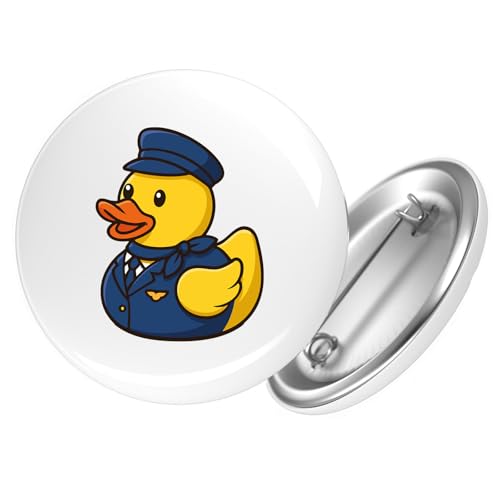 Huuraa Button Quietscheente Stewardess Gummiente Flugbegleiterin Geschenk Größe 25mm Quietscheente Stewardess Geschenkidee von Huuraa