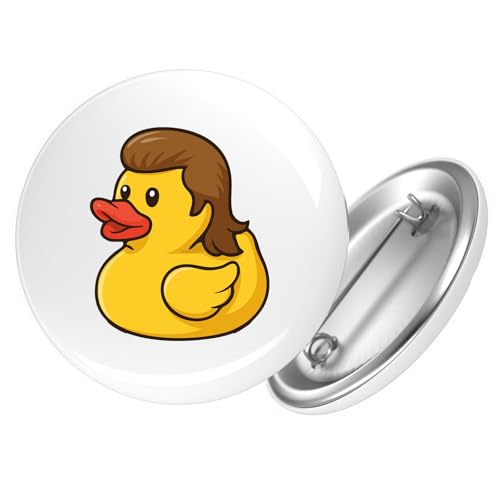 Huuraa Button Quietscheente Vokuhila Gummiente 80s Geschenk Größe 25mm Quietscheente Vokuhila Geschenkidee von Huuraa