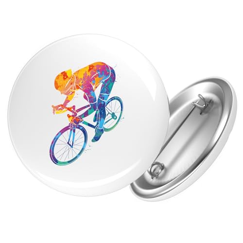 Huuraa Button Radsport bunte Silhouette Geschenk Größe 25mm Radsport Geschenkidee von Huuraa