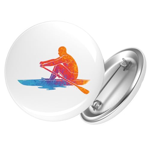 Huuraa Button Rudern bunte Silhouette Geschenk Größe 25mm Rudern Geschenkidee von Huuraa