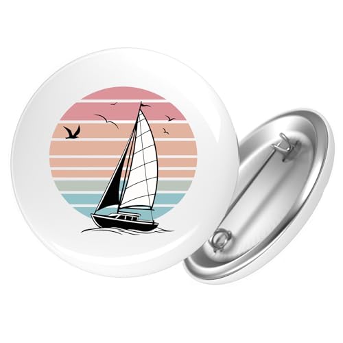 Huuraa Button Segelboot segeln Geschenk Größe 25mm Segelboot Geschenkidee von Huuraa