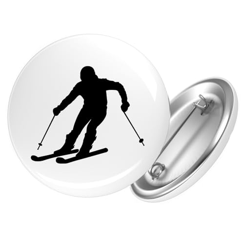 Huuraa Button Skifahren Silhouette Geschenk Größe 25mm Skifahren Geschenkidee Huuraa Button Skifahren Silhouette Geschenk Größe 25mm Skifahren Geschenkidee von Huuraa