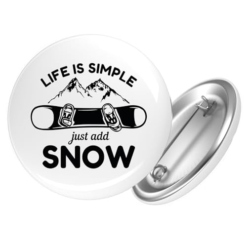 Huuraa Button Snowboard Just add snow Geschenk Größe 25mm Snowboard Geschenkidee von Huuraa