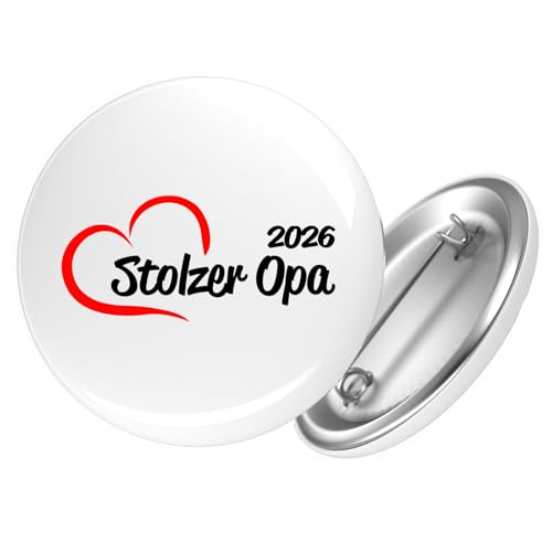 Huuraa Button Stolzer Opa 2026 Herz Geschenk Größe 25mm Stolzer Opa Geschenkidee Huuraa Button Stolzer Opa 2026 Herz Geschenk Größe 25mm Stolzer Opa Geschenkidee von Huuraa