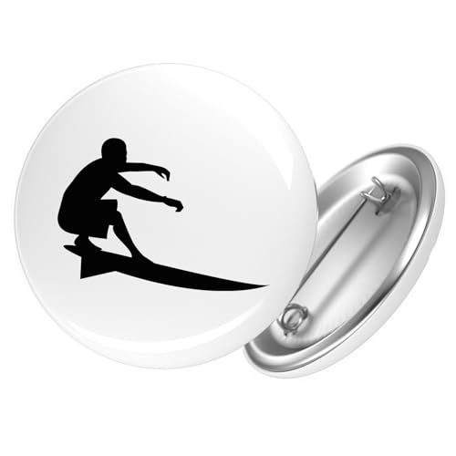 Huuraa Button Surfen Silhouette Geschenk Größe 25mm Surfen Geschenkidee Huuraa Button Surfen Silhouette Geschenk Größe 25mm Surfen Geschenkidee von Huuraa