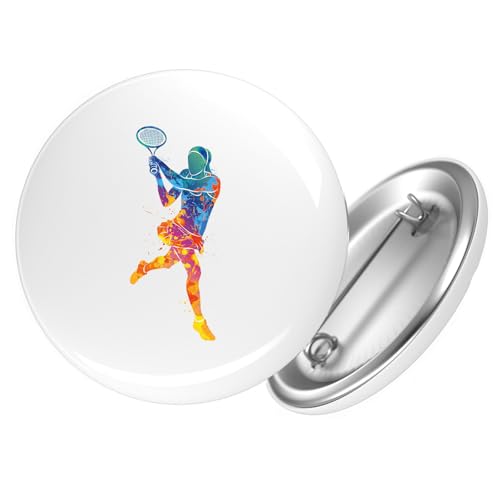 Huuraa Button Tennis Spielerin bunte Silhouette Geschenk Größe 25mm Tennis Geschenkidee von Huuraa
